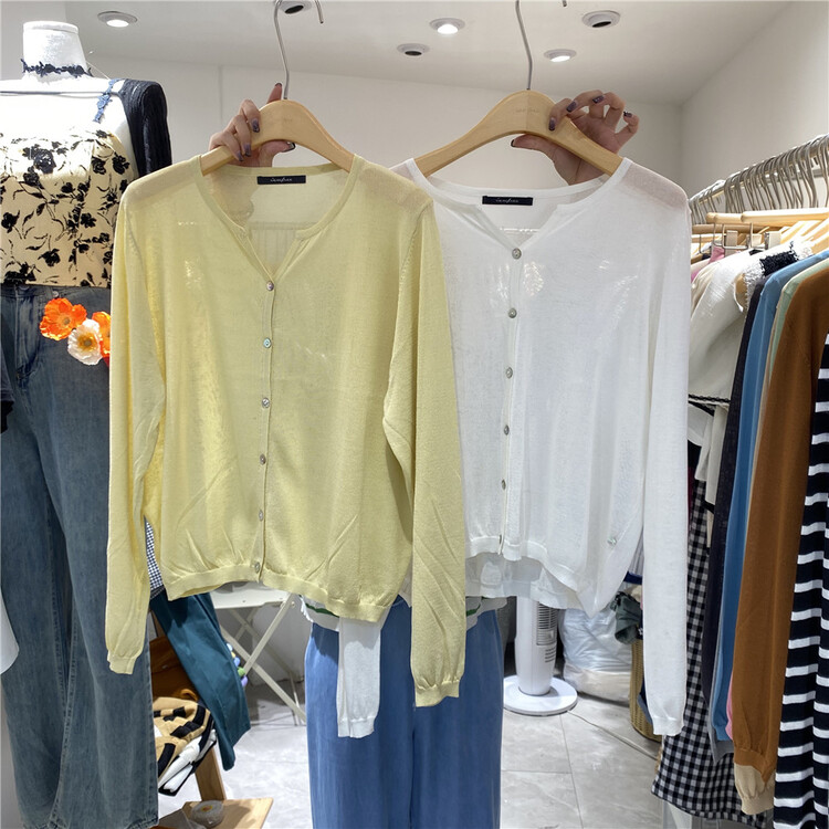 [free studio] Korean version round neck soft knit cardigan 2280\hjy