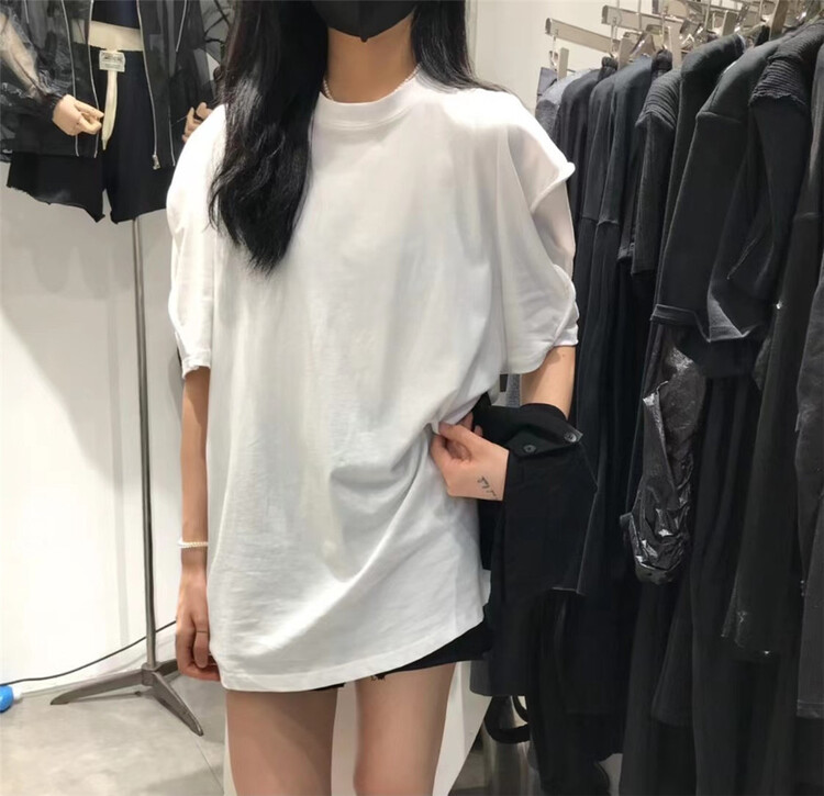 [Junior 3] round neck casual simple short sleeve T-shirt (with shawl) (T-shirt only) 5067\l