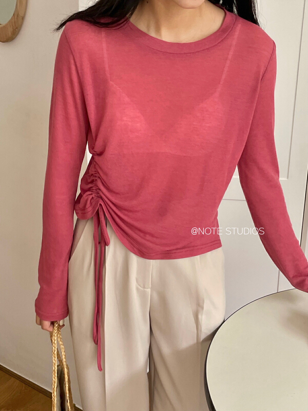 [note] drawstring design knit bottom shirt 22153\hbx