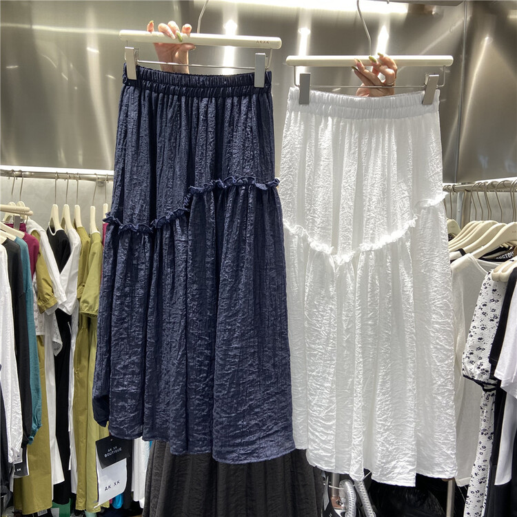 [akxk] elastic high waist comfortable skirt 4709\l