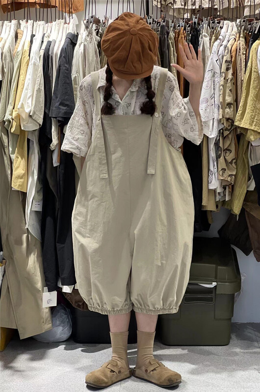 [see Sichuan in a few cloth] Japanese simple and comfortable strap pants 822233\l