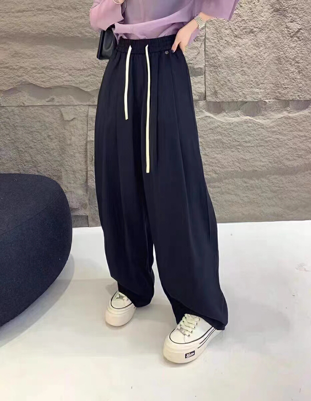 [ange run] high waist, loose and thin wide leg casual pants 21811\zjy