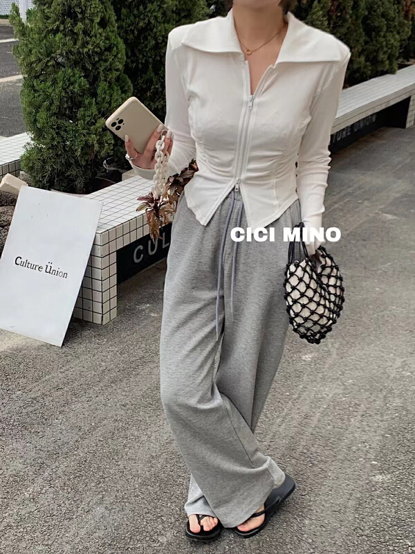 New year in early spring! [Xiao Fan's family] Korean design sense niche Lapel zip knit ys2-6106\lsw