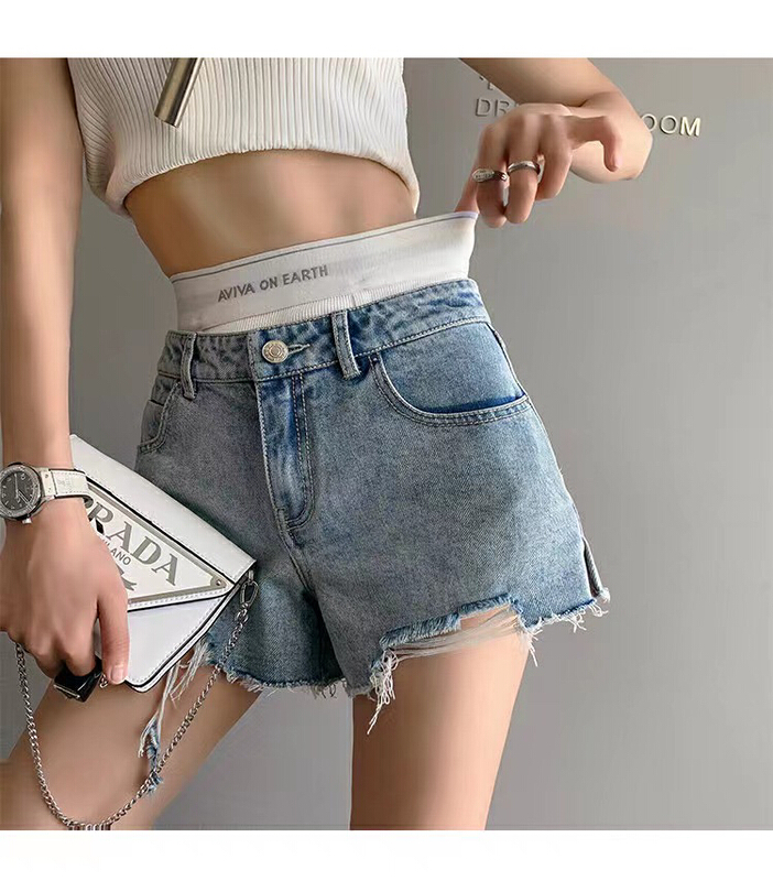 [keen k] Korean stitched rib waist denim shorts d10\wtt