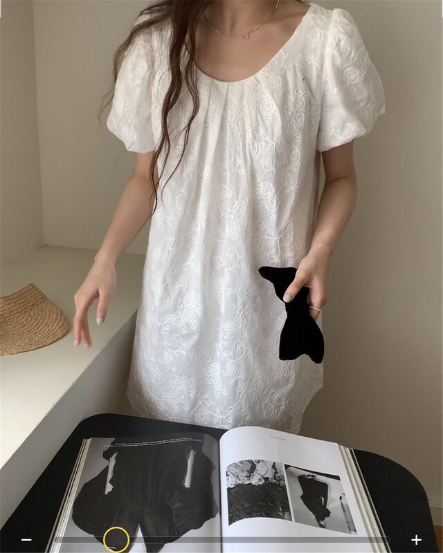 [bluepops] embroidered hollow out fashion dress a2387\zxl