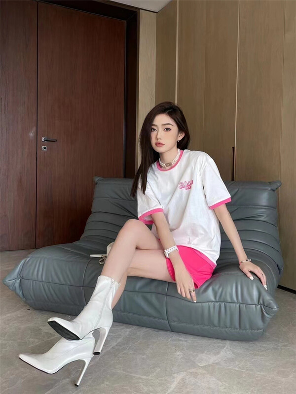 New year in early spring! [big C studio] casual contrast letter printed short sleeve T-shirt 1756\pcz