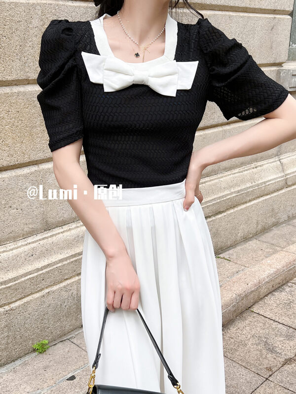 [Lumi] Korean minority fashion color matching shirt 85018\ll