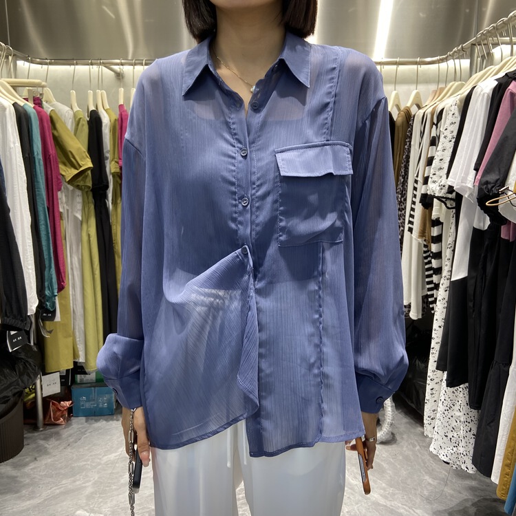 [akxk] one breasted basic versatile sunscreen shirt 4632\l