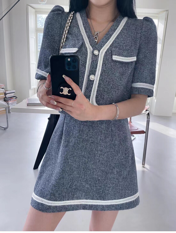 [31 fashion] high waist slim skirt + small fragrance color contrast short coat suit 81658\hjy