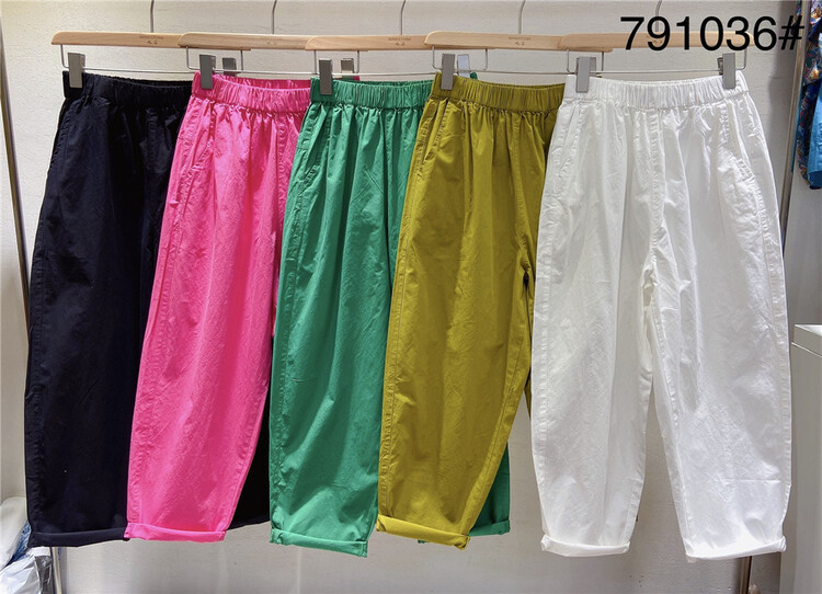 [ninestone nine stones] loose and versatile elastic waist casual pants 791036\l