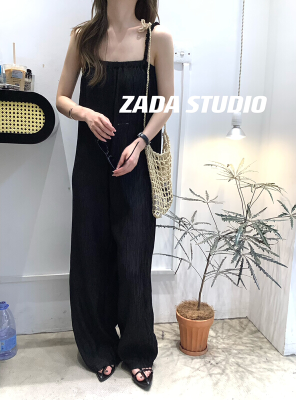 [Zada] one piece crimped wide leg Jumpsuit 3301\wtt