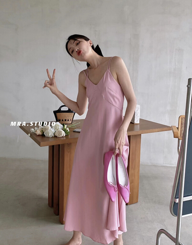 [MRA] simple and versatile cool suspender dress l1089