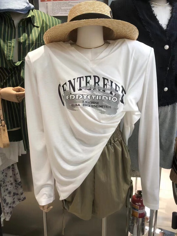 [Bella Bella] letter printed Pullover sunscreen shirt 6923\wtt