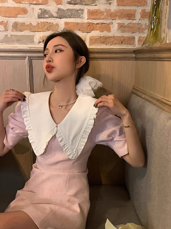 [Huaxi] French sweet baby collar dress 9189\pcz