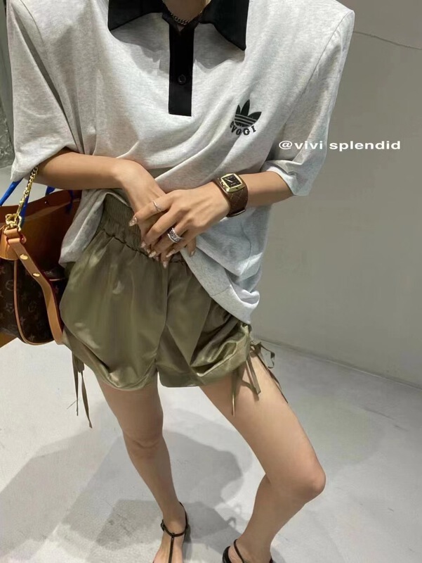 [Bella Bella] elastic waist side drawcord versatile casual shorts 6919\wtt