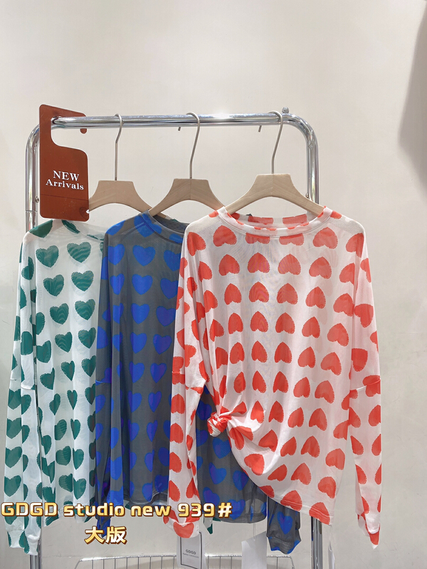[gdgd] ice silk mesh sun shirt with love pattern 939\wtt