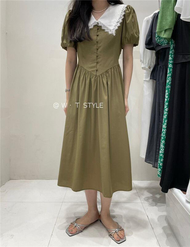 [wt] fashion baby collar simple fresh dress 6119\hbx