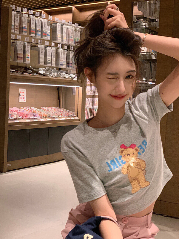 [wgwe] round neck animal slim short sleeve T-shirt 1875\pcz