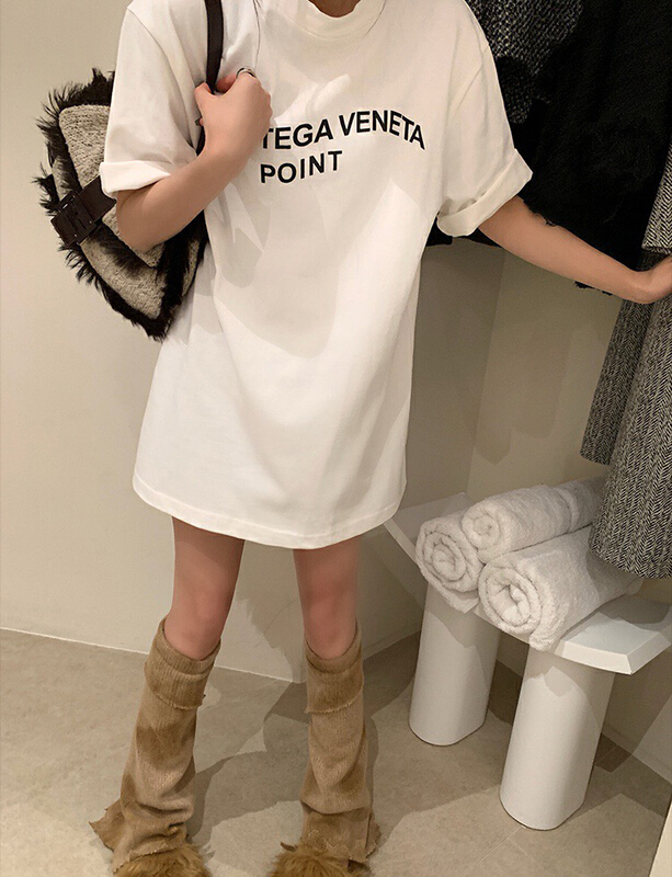 New year in early spring! [wgwe] loose port style letter round neck short sleeve T-shirt 1123\pcz