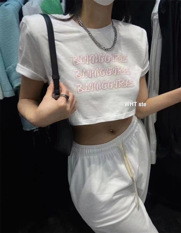 [wht] letter printed Pullover short sleeve T-shirt ys1-5008\wtt