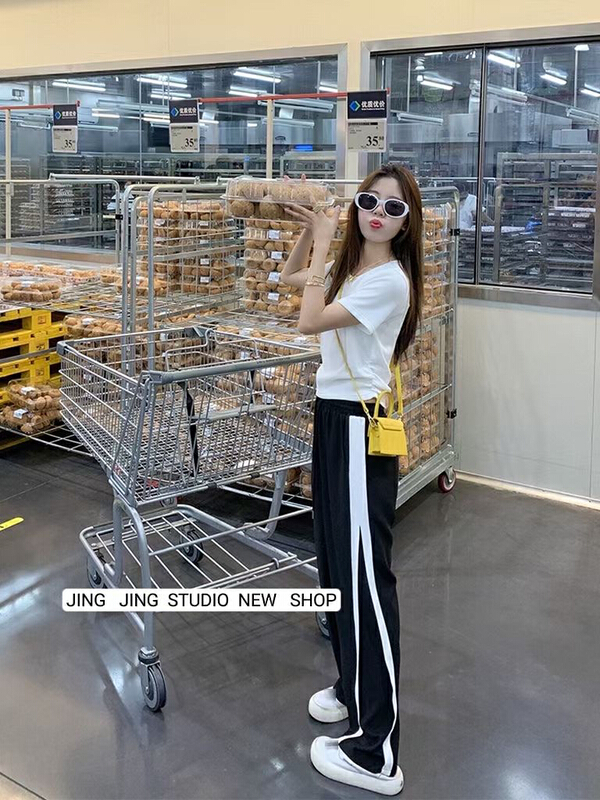 [Lala] simple loose color matching casual pants 3090\wtt