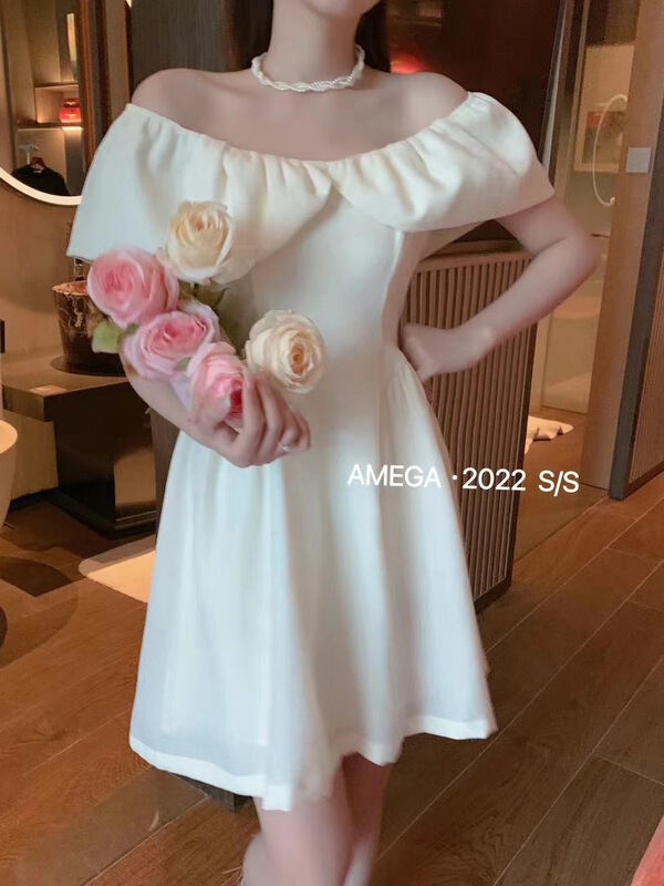 [amega] French one shoulder dress 6291\hbx