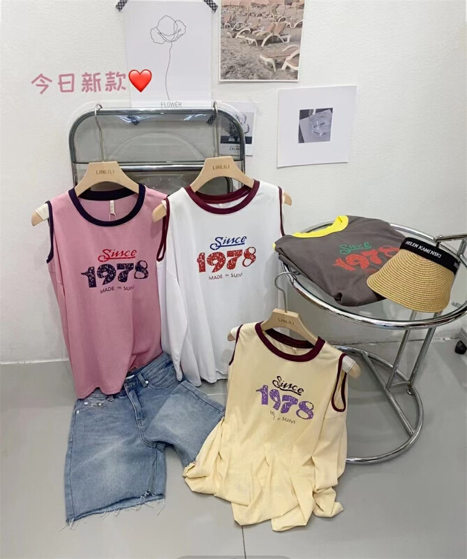 [Muzi family] casual loose and versatile 1978 printed long sleeve T-shirt 66983\xyy