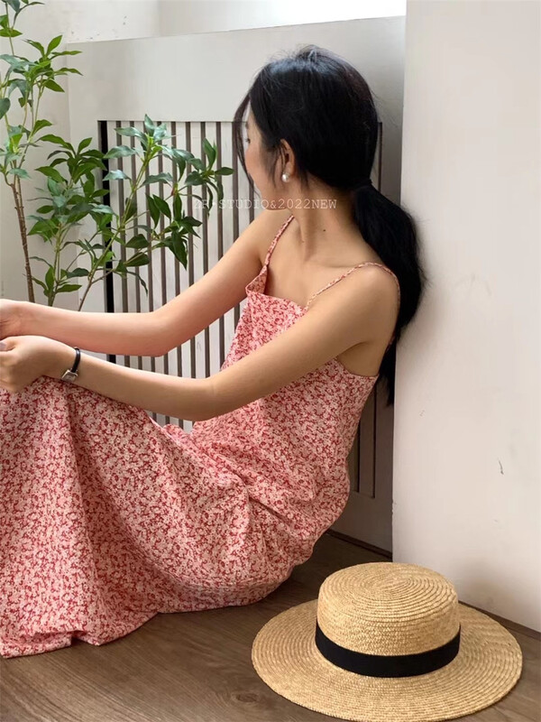 [Zr] side sealed zipper sling floral dress 5533\xyy
