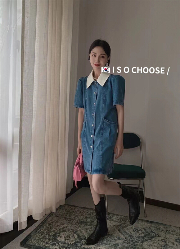 [ISO Korean] retro niche bubble sleeve dress 3170\hjy