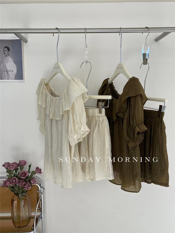 [Sunday morning] simple shirt + comfortable casual shorts two piece suit ys1-6710\zjy