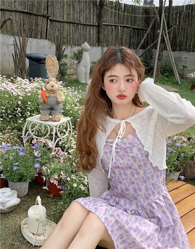 [timely rain] simple lace up short sunscreen shirt (only sunscreen shirt) n8854\wpl
