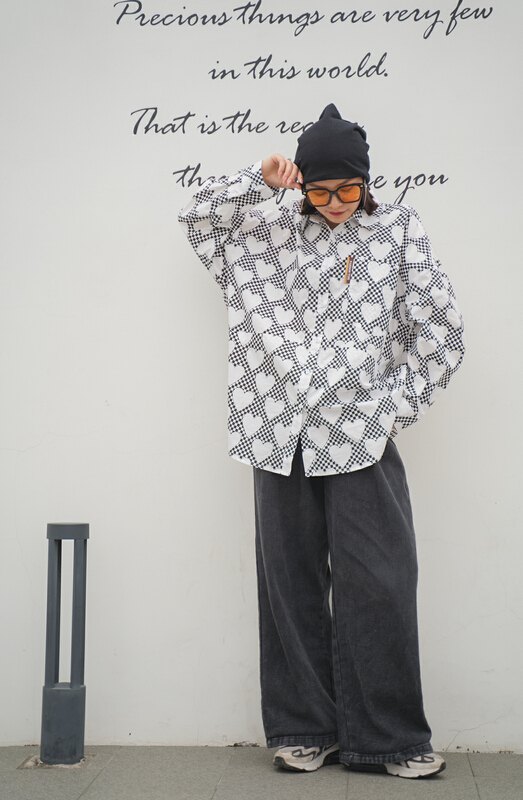 New year in early spring! [Qianxi 88 store] Korean version peach heart single breasted shirt 2003\xyy