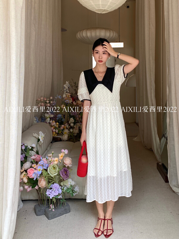 【AIXILI.】 Polka Dot slim loose dress 6572\wpl