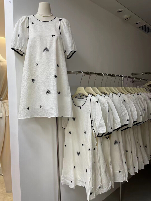 [Susan] love pattern contrast dress 18609\lsw