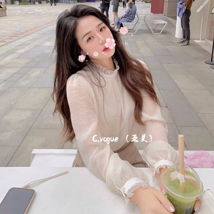 New year in early spring! [c.vogue] Korean temperament advanced gentle pure desire style shirt 2289\xyy