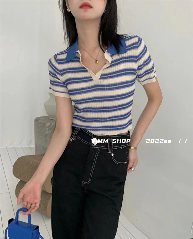 [v:mm] simple and versatile slim fit stripe shirt 88638\cls