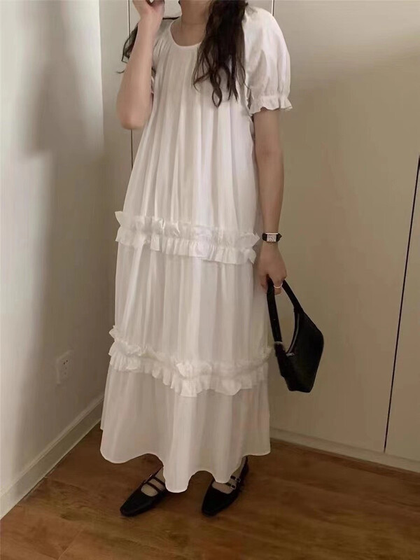 [most] fresh and loose fungus side long dress 97169\zjy