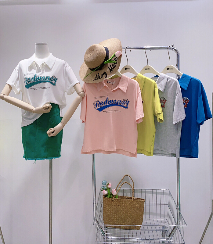 [qixuaner] American retro casual printed short sleeve T-shirt 2693\lsw