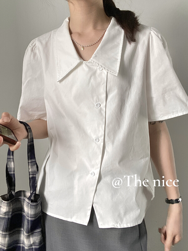 [the nice] Korean solid color versatile shirt a8071\hjy