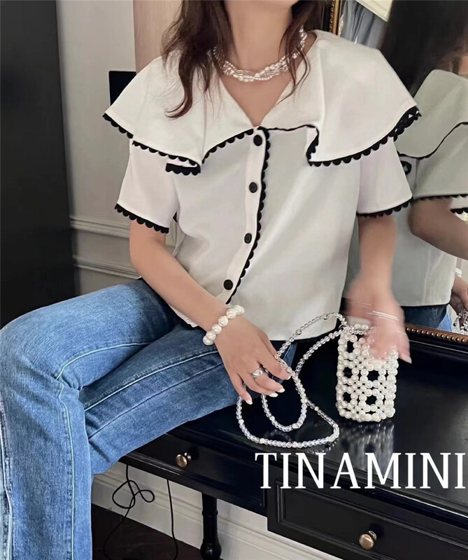 [tinamini] Korean version baby neck temperament shirt ys1-6715\hjy