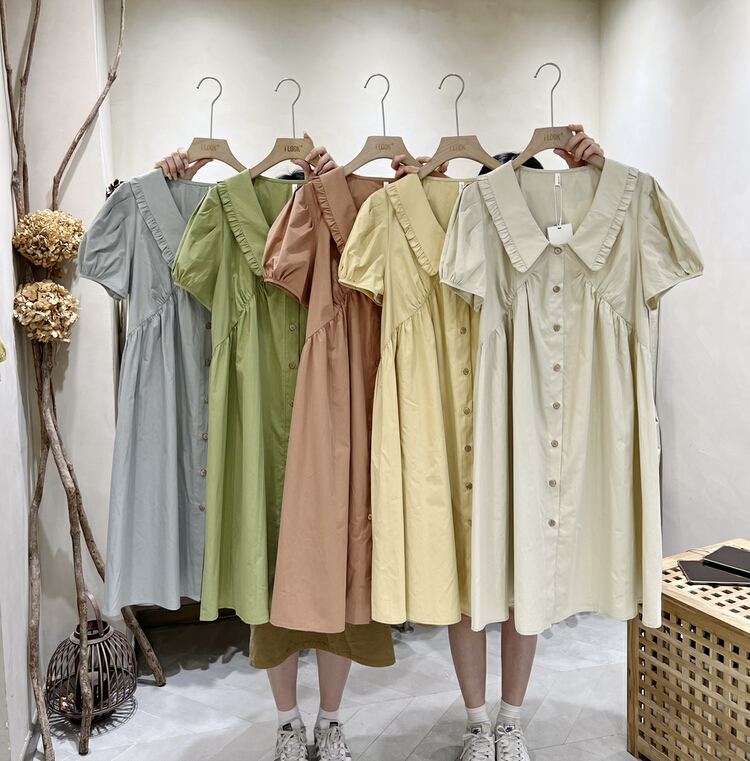 [I look] baby collar sweet bubble sleeve dress 12070\zjy