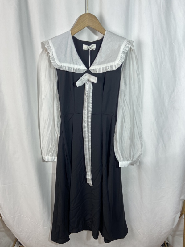 [Yi show shop] Korean simple stitched dress 1683\cl