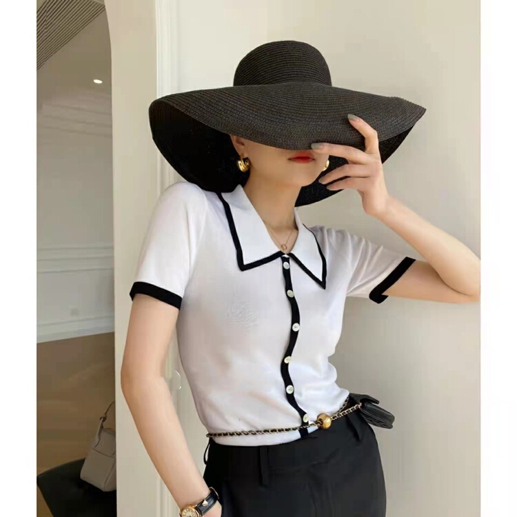 [Qiqi clothing house] minority color contrast fashion sweater 3015\xyy