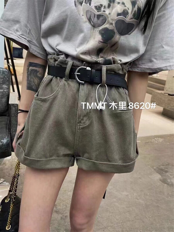 [jiajiatmmt Muli] high waist comfortable Korean denim shorts (with belt) y8620\l