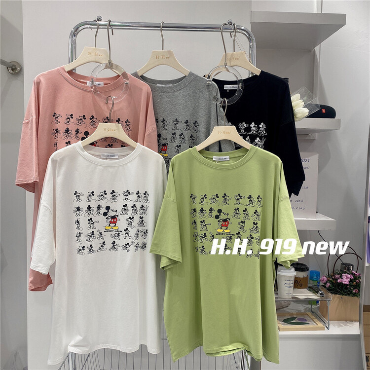 [HH &miss Lai] cartoon Mickey print comfortable short sleeve T-shirt 919\l