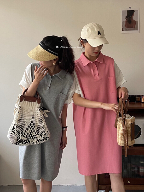 In early summer! [B plus] casual lazy loose patchwork dress 22-9264-2\hbx