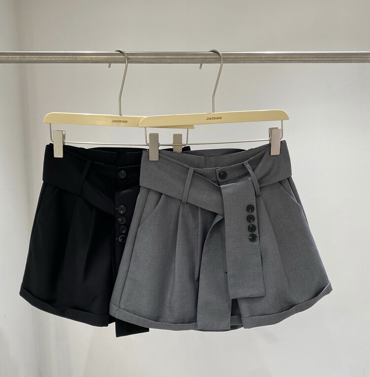 [Focus] high waist fashion classic casual shorts (with belt) 8052\hbx