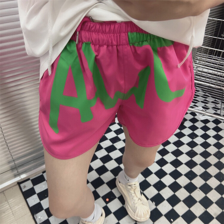 [m.zz] letter elastic waist slim casual shorts 8722\lsw