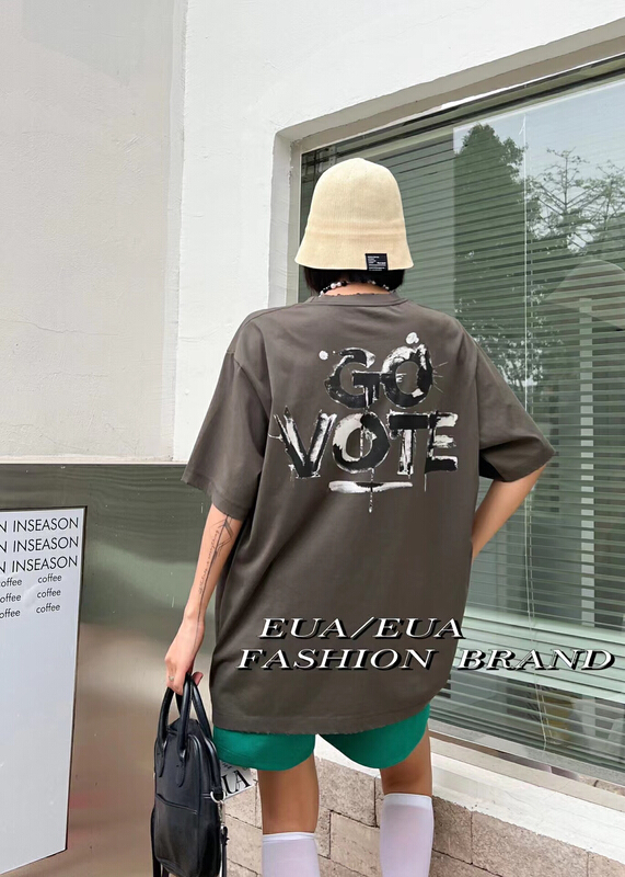 [EUA European and American trend] trend fashion letter short sleeve T-shirt 12284\xyy