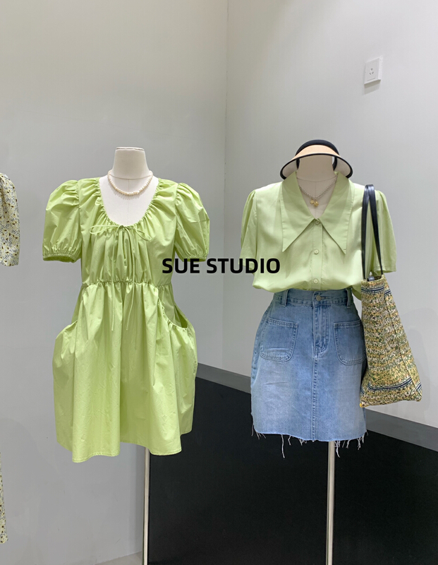[Sue studio] large pocket lace up doll dress 22301\zjy
